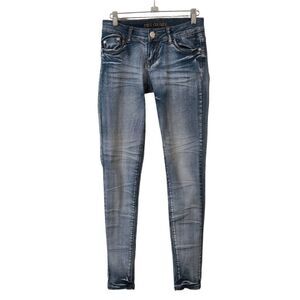 FREE CULTURE Blue Washed Y2K Women’s Junior’s Low Rise Skinny Denim Jeans Size 3